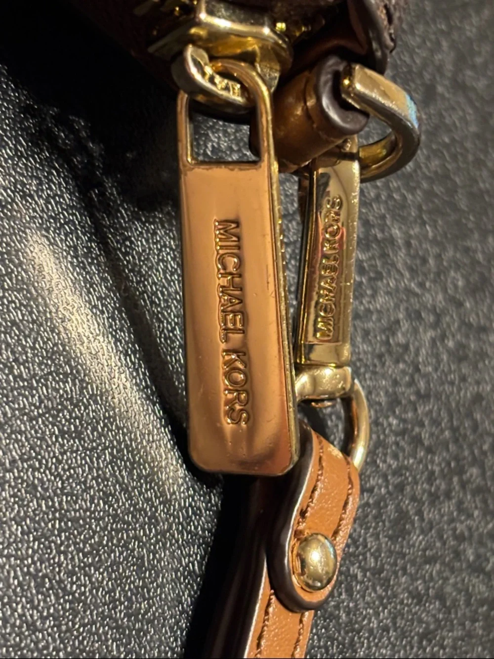 Michael‎ Kors Brown Signature Logo Wristlet.  Jet Set Travel Wallet.